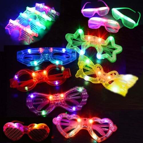 1pcs LED Light Toy Blinds Glasses Flashing Wreath Tie Hat Garland Wedding Glow Birthday Party Gift Ramadan Easter Decoration