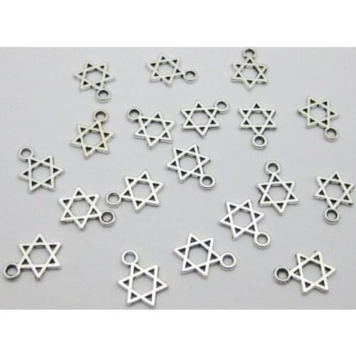 100 Tibet Silver Colour "Star of David" Kabbalah Charm Pendant