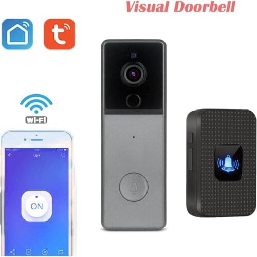1080P HD Wifi Visual Doorbell IR Night Camera Two-way Intercom Home Security Protection PIR Motion Detection Tuya APP Alarm Push