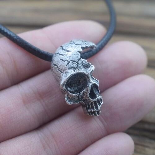 12pcs half skull head necklace