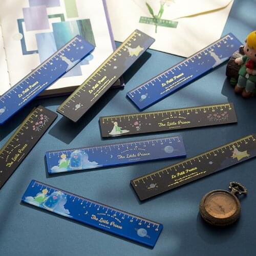 15cm The Little Princes Rose Bronzing Acrylic Ruler Bullet Journaling Accessories Measuring Drawing Aesthetic Korean Stationery