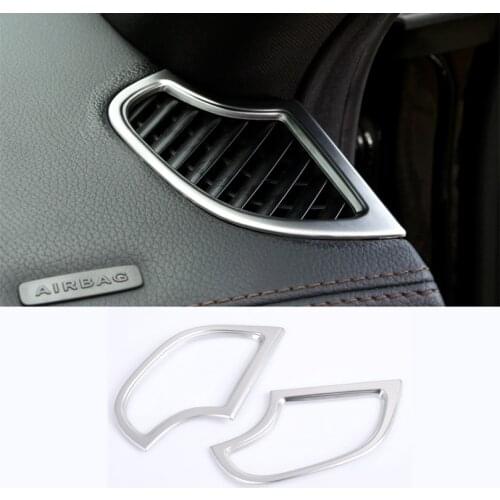 2pcs Car Front Dashboard Air Vent Outlet Frame Cover Trim Sticker For Mercedes Benz S Class W222 S320 S350 S500 2014-2019