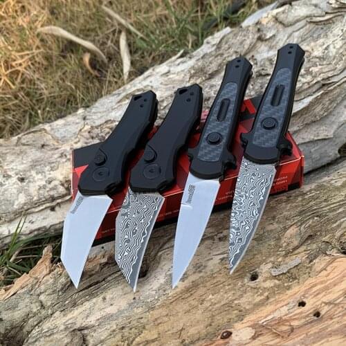 2021 NEW 7125/7350 Aviation Aluminum + Carbon fiber Handle Damascus Camping Self-Defense Tactical Knife EDC Tools