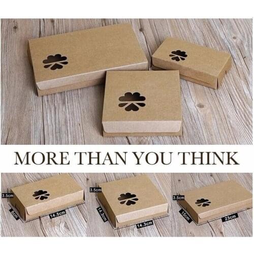 3 sizes Flat brown kraft gift box with window,hair extension packaging box, kraft paper cardboaed box for packing