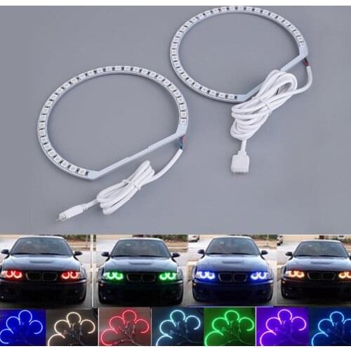 4Pcs RGB 5050 SMD 12V LED Angel Eyes Halo Rings Light for BMW E36 E38 E39 E46