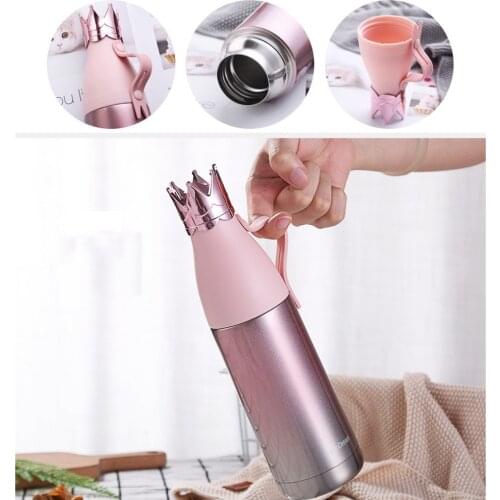 5pc 350ml 304 Stainless Steel Hot Water Bottle Outdoor Women Mug Coffee Tea Cup Travel Bottles Vacuum Flasks & Thermoses Cup