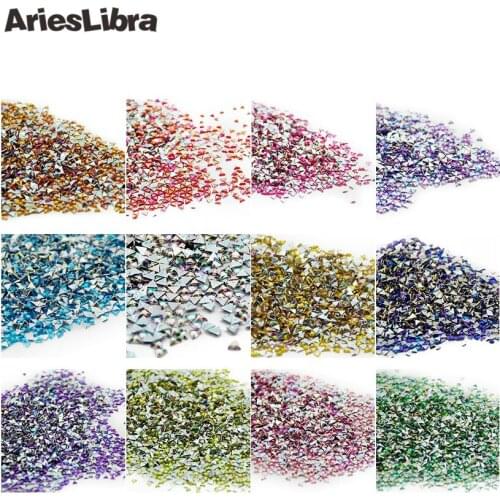 AriesLibra 500pcs/pack 12 Colors For Choosing Triangle Design Accessories Nail Art Rhinestone DIY Nail Art Decoration