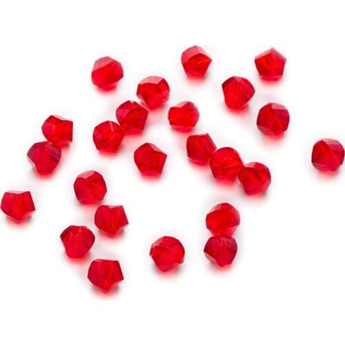 50 Piece Red Twisted Cut Faceted Crystal Glass Spacer Beads Jewelry Making For Handmade Bracelet Necklaces DIY 6-10mm