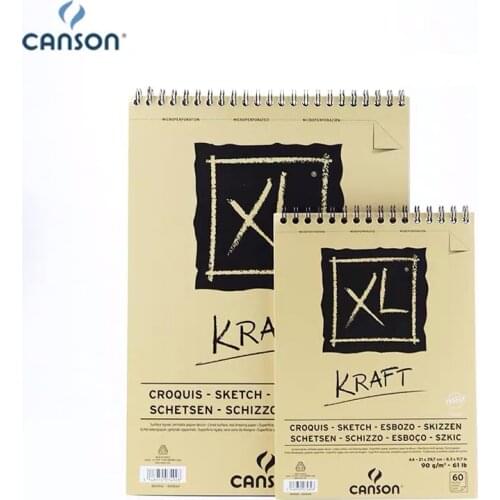 Canson Kraft Paper Books A4 Drawing Book 90g 60sheets Coil Book Horizontal Stripes Acid Free