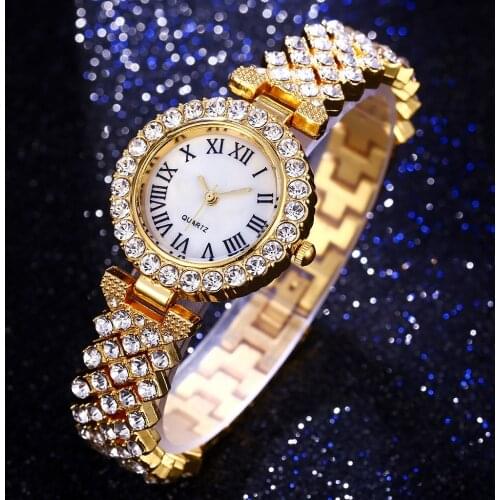 Hot Sale Women Rhinestone Watches Casual Fashion Ladies Bracelet Diamond Wristwatches Relogio Feminino Gift Clock