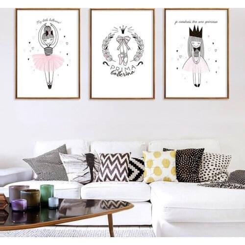 Ballet Girl Kindergarten Decorative Painting for Kids Wall Pictures for Living Room Canvas Painting Wall Art Ohio State Poster