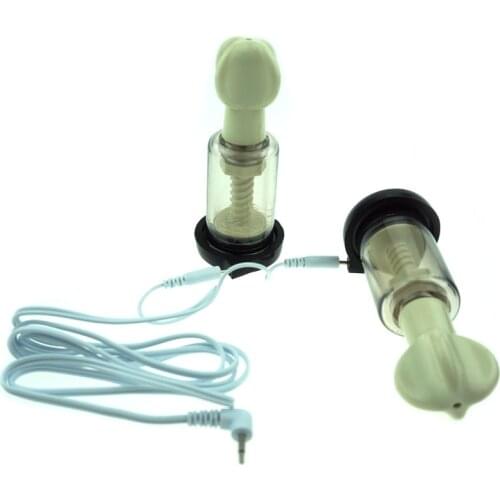 Electric Shock Accessory Vacuum Breast Enhancer Clitoris /Nipple Sucker Twist Pump Massager Electro Shock Nipple Clamps Sex Toys