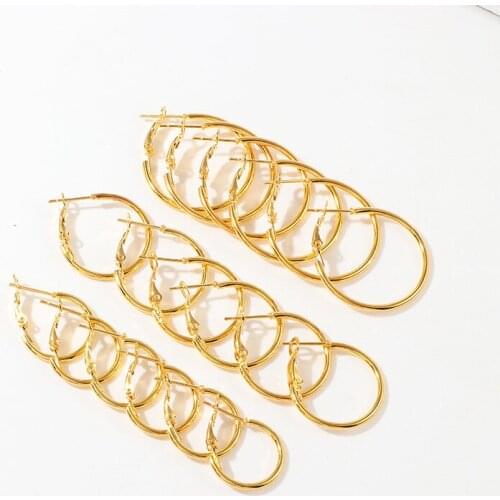 Mixed Size Smooth Gold Metal 9PRS/Set Small Circles Earrings for Women Girls Punk Hoops Earrings Jewelry Gifts Drop Shipping
