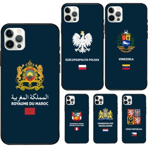 Greece Poland Venezuela Flag For iPhone 11 12 Pro Max Mini Case Soft Cover For iPhone XR X XS Max 7 8 Plus Phone Case