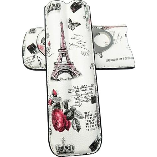 2-Finger Humidors Portable Cigar Box Romantic Rose Lady Leather Cigar Case With Cutter Cigars Accessories Gift for Women