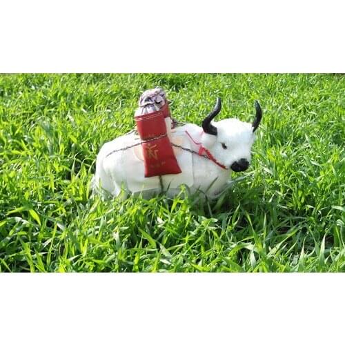 Simulation white yak large 30x27cm hard model,polyethylene&fur toy,prop.home decoration Xmas gift 2160