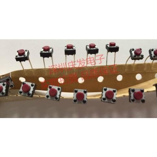Import Japan 6*6*5 line 2 foot touch switch micro-button switch small square 300,000 red head