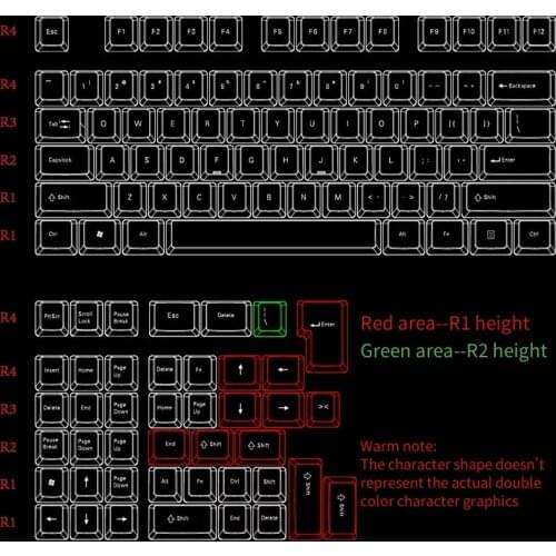 PBT Keycaps For Mini Mechanical Keyboard Suit For 61/64/68/71/82/84 Layout Keyboard With Transparent RGB Letters