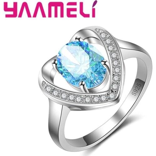 Love Styling 925 Sterling Silver Multi-color Ring Wedding Romance Luxury Style Girl Lady Dancer Birthday Surprise Gift