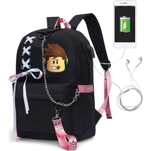 Fashion cartoon printing USB schoolbag high quality Oxford cloth backpack ladys bag Mochila kawaii backpacks for teenage