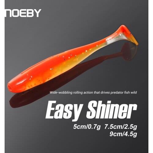 NOEBY S3118 Fishing Lure Wobbler Soft Lure 5/7.5/9cm Silicone Bait Shrimp Artificial Baits Winter Fishing Tackle Soft Lure