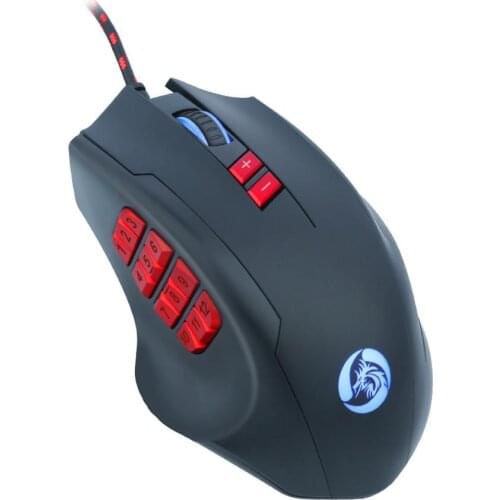 G603 Wired Gaming Mouse MMO RGB LED Backlit Computer Mice with 12 Side Buttons 10000 DPI Perdition for Windows PC Gaming