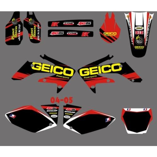 H2CNC TEAM Graphics & Background Decal Sticker Kits for Honda CRF250 CRF250R 2004 2005 CRF 250 250R 04 05