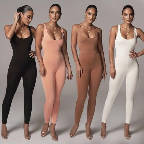 Autumn and Winter Womens Sexy Suspender Tight Leggings Jumpsuit Bodysuits Women Brown Jumpsuit Womens Jumpsuits and Rompers