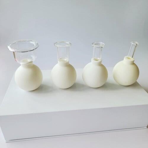 Single White Facial Dedicated Face Lift Rubber Silicone Glass Vacuum Suction Massage Cupping Cups Jars