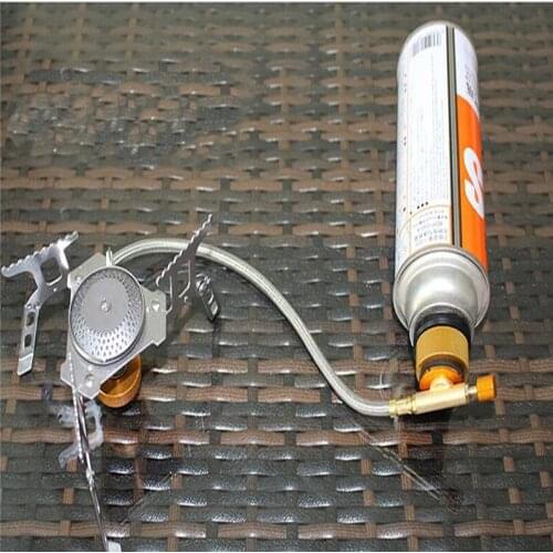 Outdoor Camping Hiking Stove Burner Adaptor Split Type Furnace Converter Connector Auto-off Gas Cartridge Tank Cylinder