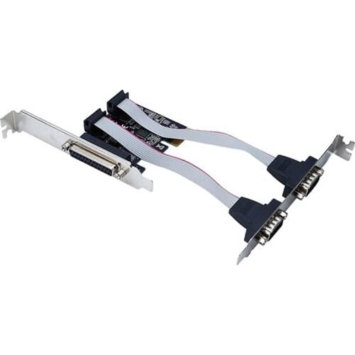 PCI express to 2 RS232 serial COM Port 1 Printer parallel port card computer Adapter Converter TXB076