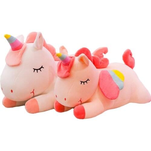 30-80cm Pillows Unicorn Plush Toy Soft Stuffed Unicorn Soft Dolls Animal Horse Toys For Children Girls Boy Pillow Birthday Gifts