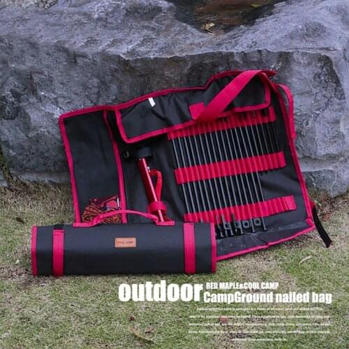 Outdoor Portable Tent Nail Accessory Storage Bag Camping Hammer Wind Rope Tool Kit Organizer