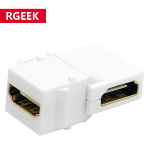 RGeek Adapters HDMI Keystone Jack Inserts 90 Degree Right Angled HDMI Female to Female Adapter Gold Plated