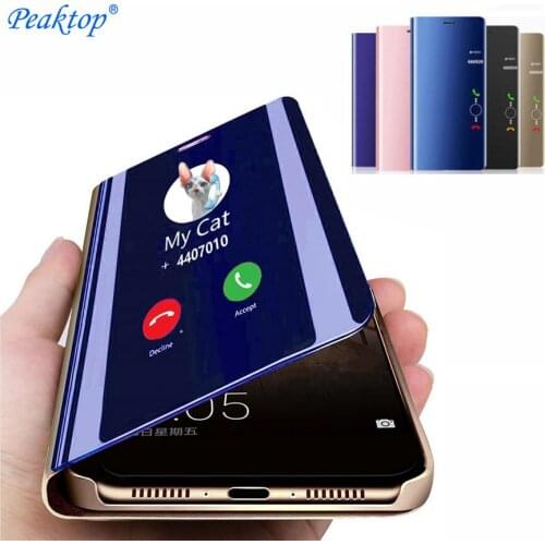 On Xperia Fundas Luxury Smart Mirror Flip Case for Sony Xperia XZ5 XZ4 XZ3 Cover for Xperia 1 5 10 Plus Accessory Coque Bumper