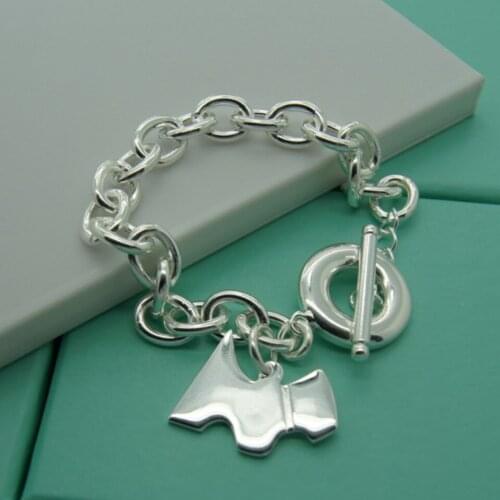 Silver 925 Fashion Silver Jewelry Dog Tags TO Clasp Bracelet Fashion Wedding Gift