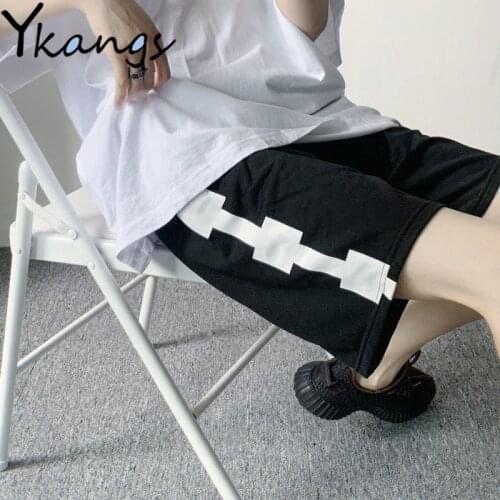 Graphic Casual Baggy Sweat Womens Shorts 2021 High Waist Korean Style Harajuku Basic Biker Summer Fashion Sports Shorts Female