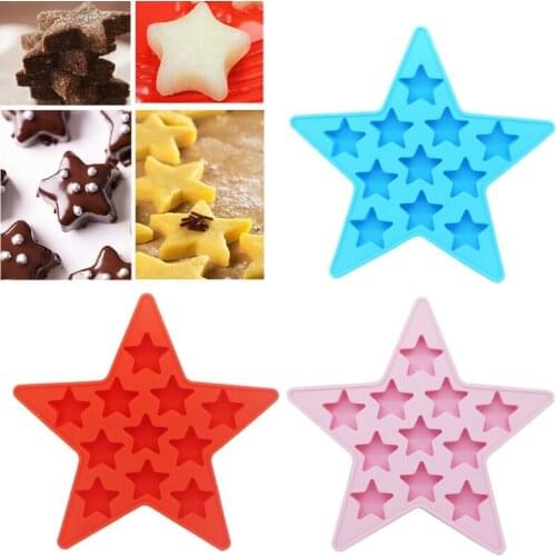 Five Star Cool Silicone Ice Cube Tray Freeze Mold Maker Tools Mini Star Pendant Resin Casting Mold Craft Tools
