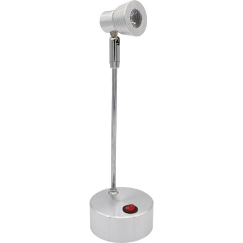 Led battery counter pole light ,1W 3W 8-43cm stand up movable exhibition light,rotatable jewelry battery cabinet spot lamp