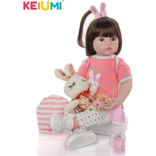 So Truly Like 24 Inch Reborn Baby Girl Dolls Soft Silicone Stuffed Dolls PP Cotton Body Newborn Reborn Babies For Kids Xmas Gift