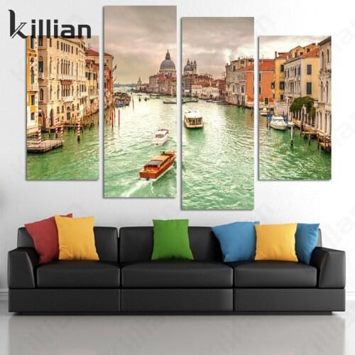 Venice Seascape Sail Art Print Poster Retro Port Painting Art Canvas Painting Living Room Home Decoration Wall Painting