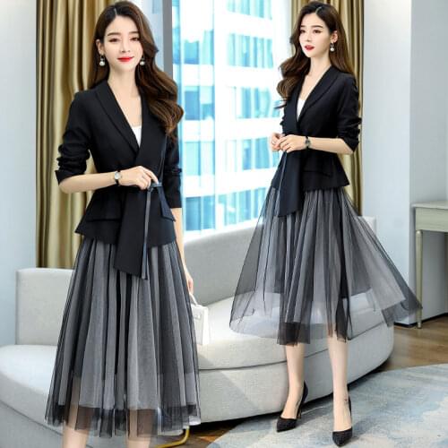 Office uniforms Suit suit womens pleated skirt and jacket set blazer skirt set skirt with suit women skirt suit skirtand jacket