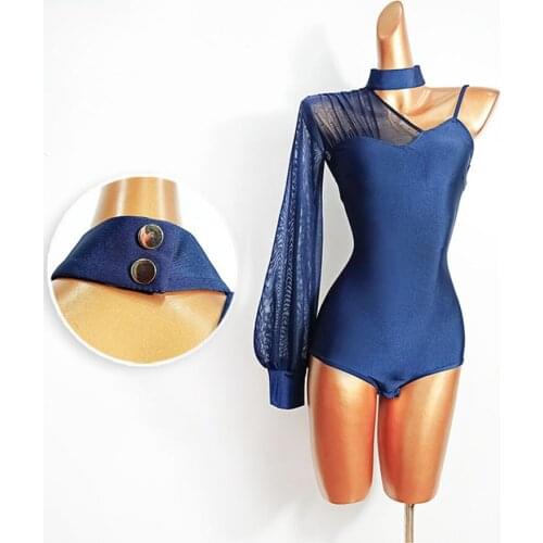 2020 New Latin Dance Dress Women Bodysuit D596 One Side Shoulder Callor Design Sex Dancing Tops Latin Dance Costume Latina Dress