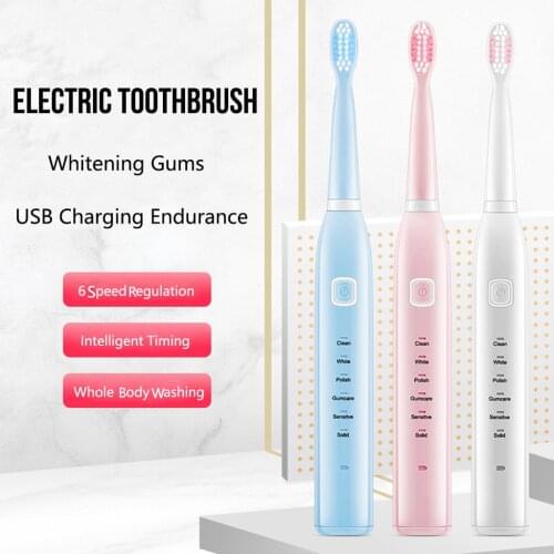 Sonic 6 Modes Toothbrush Smart Adult Ultrasonic Automatic Toothbrush USB Rechargeable Waterproof Tooth Brush for Adult