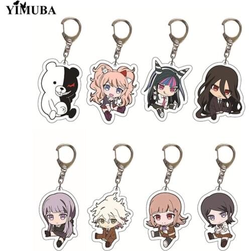 1PCS Anime Game Danganronpa Acrylic Keychain Monokuma Kirigiri Kyouko Enoshima Junko Cosplay Figures Key Chain Bag Charm Keyring