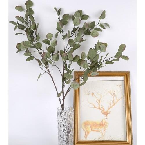1Pc Home Decoration Artificial Eucalyptus Leaves Green Plantas Artificiales Silk Fake Plants Home Wedding Decor DIY Crafts Plant