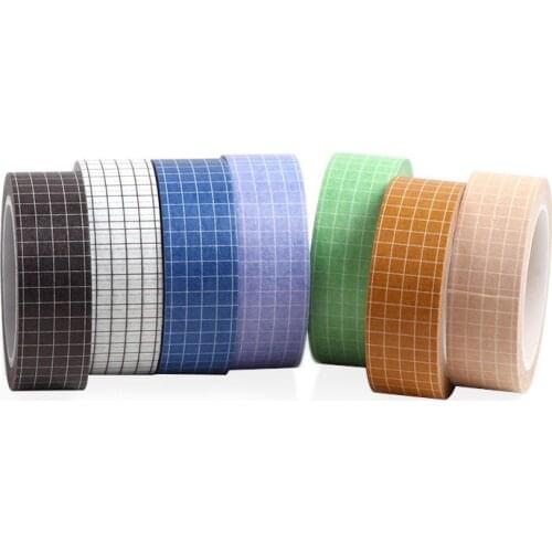 1 Pcs Grid Paper Washi Tape 15mm Adhesive Masking Tapes Decoration Stickers for Journal Notebook Gift DIY Tools E6939