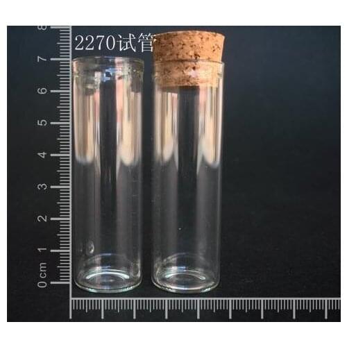 10 pcs 18ml 22x70mm Small Clear Glass Tube Vial Pendant With Cork and Hook For Wedding Holiday Decoration Christmas Gifts
