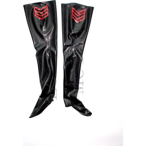 100% natural uniform latex stockings in black color for women