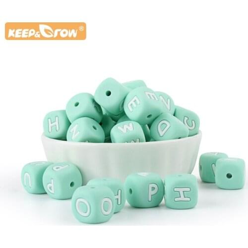 Keep&Grow 100pcs Silicone Letter Beads Baby Molar Pacifier Chain Accessories Toy Newborn Teething Oral Care Customize Baby Name